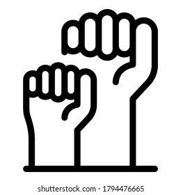 Fist Empowerment Icon. Outline Fist Empowerment Vector Icon For Web Design Isolated On White Background