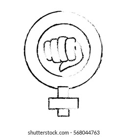 fist feminism related icons image vector illustration design 