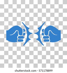 Fist Fight icon. Vector illustration style is flat iconic symbol, cobalt color, transparent background. Designed for web and software interfaces.