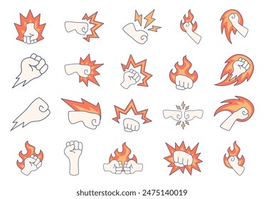 Conjunto de elementos de logotipo de primera lucha