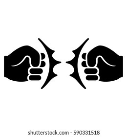 Fist Fight vector icon. Flat black symbol. Pictogram is isolated on a white background. Designed for web and software interfaces.