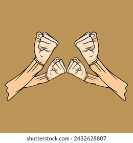 fist fighting moves vector illustration
