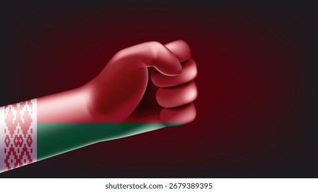Primeiro com a bandeira da Bielorrússia. ilustração de vetor 3d