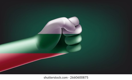 Faust mit bulgarischer Flagge. 3D-Vektorgrafik