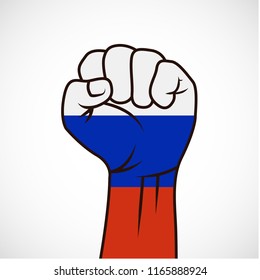 Fist with flag of Russia

