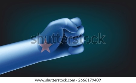 Fist with flag of Somalia. 3d vector illustration