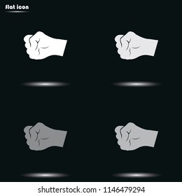 Fist flat grayscale vector icon.