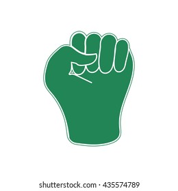 
Fist in flat style.