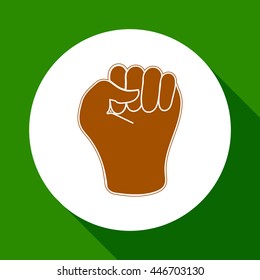 
Fist in flat style.
