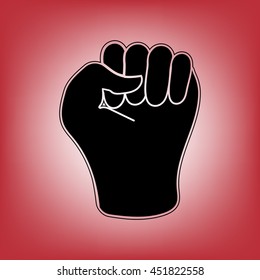 
Fist in flat style.