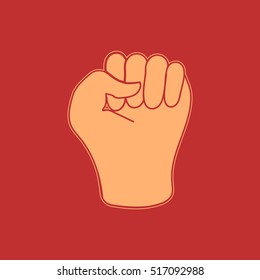 
Fist in flat style.