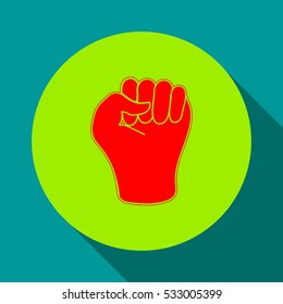 
Fist in flat style.