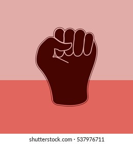 
Fist in flat style.