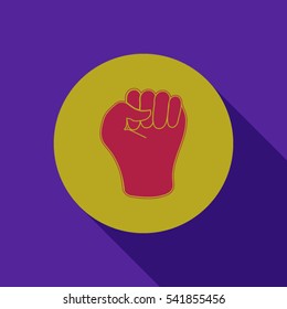 
Fist in flat style.