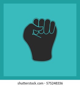 
Fist in flat style.