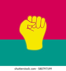 
Fist in flat style.
