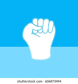 Fist in flat style.