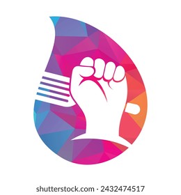 Ilustración vectorial del icono del logotipo del concepto de la forma de la gota del alimento primero.