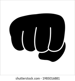 Fist, Forward Punch Icon Vector Illustration On White Background. Color Editable