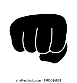 Fist, forward punch icon vector illustration on white background. color editable