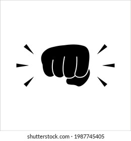 Fist, forward punch icon vector illustration on white background. color editable