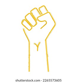 fist freedom brush on white background, vector illustration.