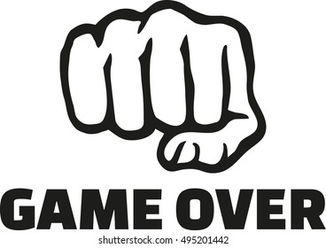 Fist front with game over