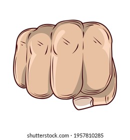 fist front view isolated icon