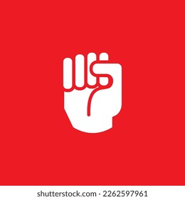 Fist gesture icon, common graphic resources, vector illustration.