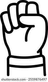 Fist Up Gesture Icon.  Hand Gesture Vector Icon