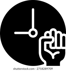 Vector de ilustración de icono de glifo de puño