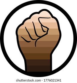 fist with gradient; icon for web or print; black lives matter; equality for everyone; 