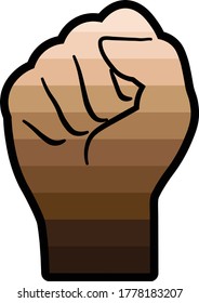 fist with gradient; icon for web or print; black lives matter; equality for everyone; 