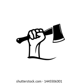 Fist hand, axes logo design inspiration