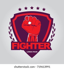 Fist hand badge template shutterstock