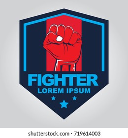 Fist hand badge template shutterstock