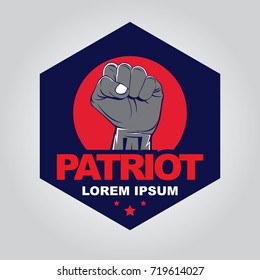 Fist hand badge template shutterstock