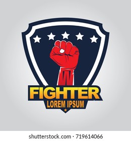 Fist hand badge template shutterstock