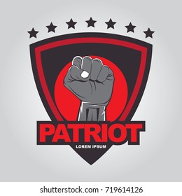 Fist hand badge template shutterstock