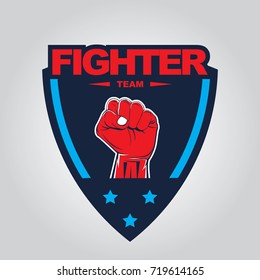 Fist hand badge template shutterstock