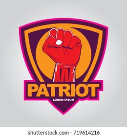 Fist hand badge template shutterstock