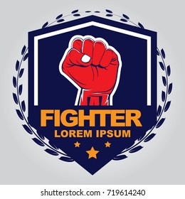 Fist hand badge template shutterstock
