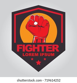 Fist hand badge template shutterstock