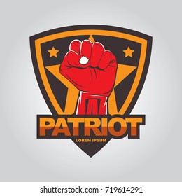 Fist hand badge template shutterstock