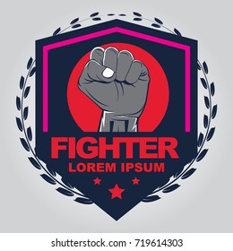 Fist hand badge template shutterstock