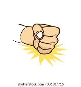fist hand cartoon character vector art illustration