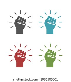 fist hand closed icon isolated on white background