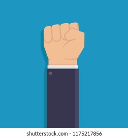 Fist hand flat design vector illustration