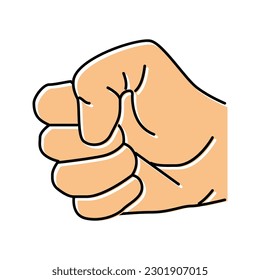 fist hand gesture color icon vector. fist hand gesture sign. isolated symbol illustration