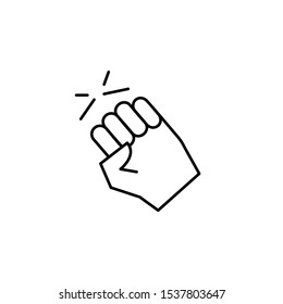 Fist hand gesture icon. Simple line, outline vector of hand icons for ui and ux, website or mobile application